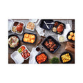 Pactiv Evergreen EarthChoice MealMaster Container with Lid, 48 oz, 10.13" Diameter x 2.13"h, 1-Compartment, Black/Clear, Plastic, 150/Carton