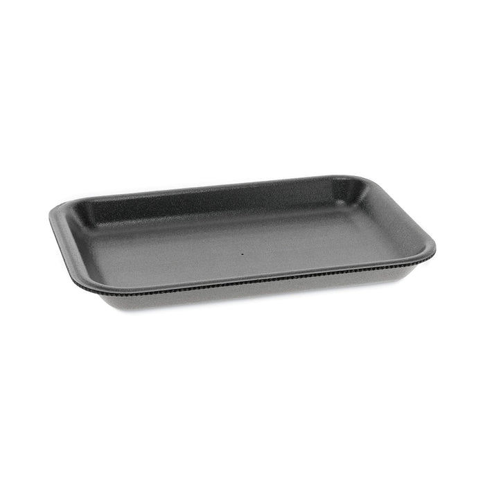 Pactiv Evergreen Supermarket Tray, #2, 8.2 x 5.7 x 0.91, Black, Foam, 500/Carton