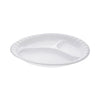 Pactiv Evergreen Placesetter Satin Non-Laminated Foam Dinnerware, 3-Compartment Plate, 10.25" dia, White, 540/Carton