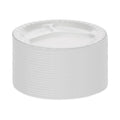 Pactiv Evergreen Placesetter Deluxe Laminated Foam Dinnerware, 3-Compartment Plate, 8.88" dia, White, 500/Carton