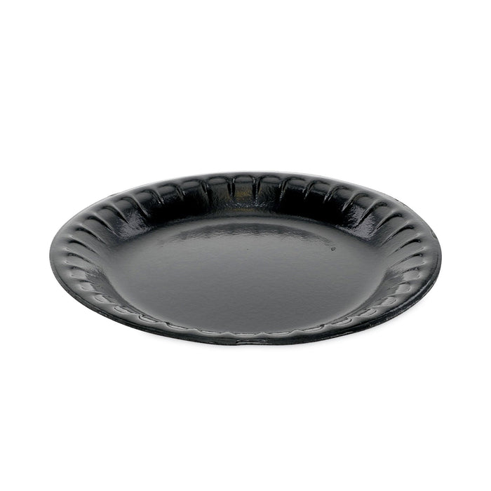 Pactiv Evergreen Placesetter Deluxe Laminated Foam Dinnerware, Plate, 6" dia, Black, 125/Pack, 8 Packs/Carton
