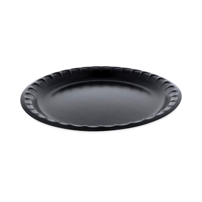 Pactiv Evergreen Placesetter Deluxe Laminated Foam Dinnerware, Plate, 10.25" dia, Black, 540/Carton