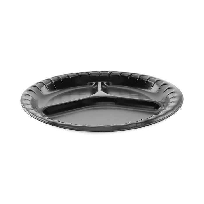 Pactiv Evergreen Placesetter Deluxe Laminated Foam Dinnerware, Plate, 10.25" dia, Black, 540/Carton