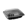 Pactiv Evergreen EarthChoice Vented Dual Color Microwavable Hinged Lid Container, 1-Compartment 66oz, 10.5x9.5x3, Black/Clear, Plastic, 132/CT