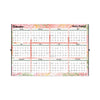 Blueline Yearly Laminated Wall Calendar, Autumn Leaves Watercolor Artwork, 36 x 24, White/Sand/Orange Sheets, 12-Month (Jan-Dec): 2023