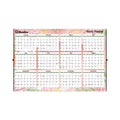Blueline Yearly Laminated Wall Calendar, Autumn Leaves Watercolor Artwork, 36 x 24, White/Sand/Orange Sheets, 12-Month (Jan-Dec): 2023