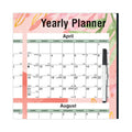Blueline Yearly Laminated Wall Calendar, Autumn Leaves Watercolor Artwork, 36 x 24, White/Sand/Orange Sheets, 12-Month (Jan-Dec): 2023