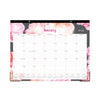 Blue Sky Joselyn Desk Pad, Rose Artwork, 22 x 17, White/Pink/Peach Sheets, Black Binding, Clear Corners, 12-Month (Jan-Dec): 2023