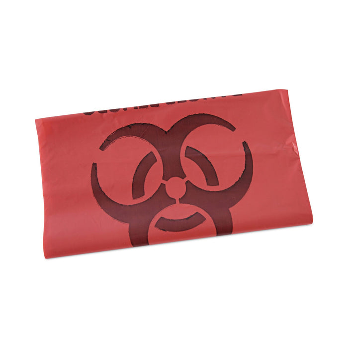 Boardwalk Linear Low Density Health Care Trash Can Liners, 33 gal, 1.3 mil, 33 x 39, Red, 150/Carton