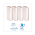 Boardwalk High Density Industrial Can Liners Coreless Rolls, 60 gal, 13 microns, 38 x 60, Natural, 8 Rolls of 25 Bags