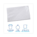 Boardwalk Linear Low Density Industrial Can Liners, 16 gal, 0.5 mil, 24 x 32, White, 500/Carton