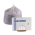 Boardwalk Linear Low Density Industrial Can Liners, 33 gal, 0.9 mil, 33 x 39, White, 100/Carton