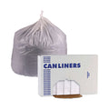 Boardwalk Linear Low Density Industrial Can Liners, 60 gal, 0.9 mil, 38 x 58, White, 100/Carton