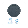 Boardwalk Lids for 32 gal Waste Receptacle, Flat-Top, Round, Plastic, Gray