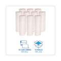 Boardwalk Low Density Repro Can Liners, 55 gal, 0.63 mil, 38" x 58", White, 10 Bags/Roll, 10 Rolls/Carton