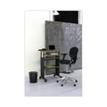 Safco Metro Collection Extended-Height Chair, Supports Up to 250 lb, 23" to 33" Seat Height, Black Seat/Back, Chrome Base