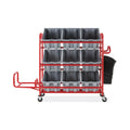 Rubbermaid Tote Picking Cart Storage Bracket, For Use w/Rubbermaid Commercial Tote Picking Cart, Tubular Steel, 18.5 x 21.7 x 13.9, Red