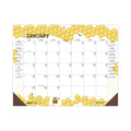 House of Doolittle Recycled Honeycomb Desk Pad Calendar, 22 x 17, White/Multicolor Sheets, Brown Corners, 12-Month (Jan to Dec): 2023