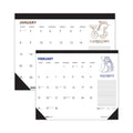 House of Doolittle Recycled Zodiac Desk Pad Calendar, Zodiac Artwork, 17 x 22, White Sheets, Black Binding/Corners, 12-Month (Jan-Dec) 2023