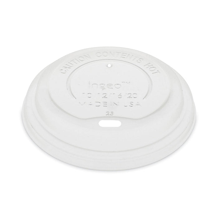 Pactiv Evergreen EarthChoice Hot Cup Lid, Fits 12 oz to 20 oz Hot Cups, Clear, 1,000/Carton