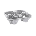 Pactiv Evergreen EarthChoice Carry-Safe Beverage Carrier, Four-Cup Carrier with Food Tray, 8 oz to 32 oz, Natural, 300/Carton