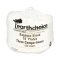 Pactiv Evergreen EarthChoice Compostable Fiber-Blend Bagasse Dinnerware, 3-Compartment Plate, 10" dia, Natural, 500/Carton