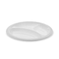 Pactiv Evergreen Meadoware Impact Plastic Dinnerware, 3-Compartment Plate, 10.25" dia, White, 500/Carton