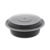 Pactiv Evergreen Newspring VERSAtainer Microwavable Containers, 16 oz, 6" Diameter, Black/Clear, Plastic, 150/Carton