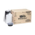 Pactiv Evergreen Newspring VERSAtainer Microwavable Containers, 16 oz, 6" Diameter, Black/Clear, Plastic, 150/Carton