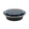 Pactiv Evergreen Newspring VERSAtainer Microwavable Containers, 24 oz, 7" Diameter, Black/Clear, Plastic, 150/Carton