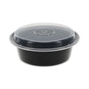 Pactiv Evergreen Newspring VERSAtainer Microwavable Containers, 32 oz, 7 Diameter x 2 h, Black/Clear, Plastic, 150/Carton