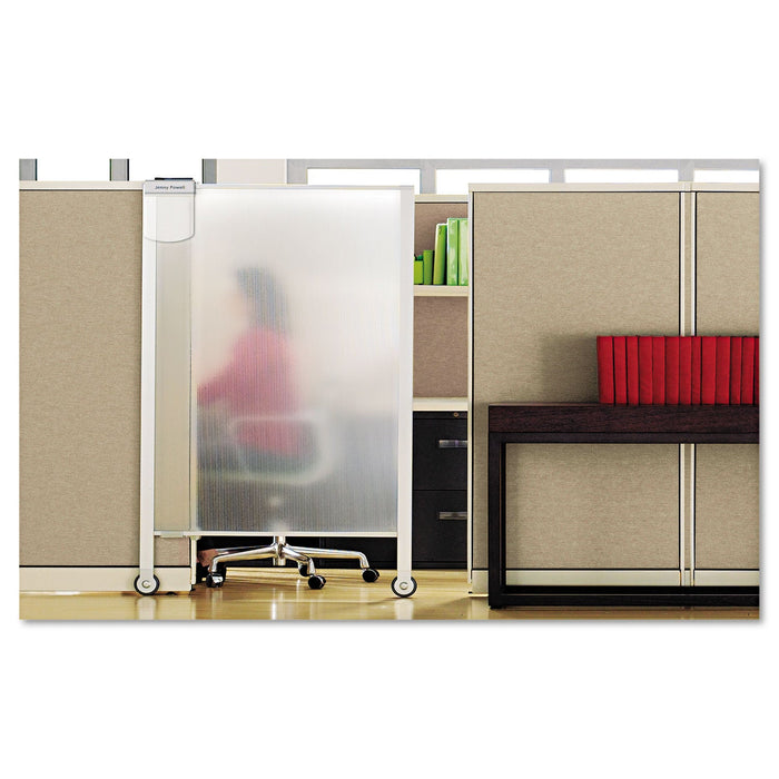 Quartet Premium Workstation Privacy Screen, 38w x 64d, Translucent Clear/Silver