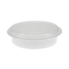 Pactiv Evergreen Newspring VERSAtainer Microwavable Containers, 48 oz, 9 x 9 x 2.38, White/Clear, Plastic, 150/Carton