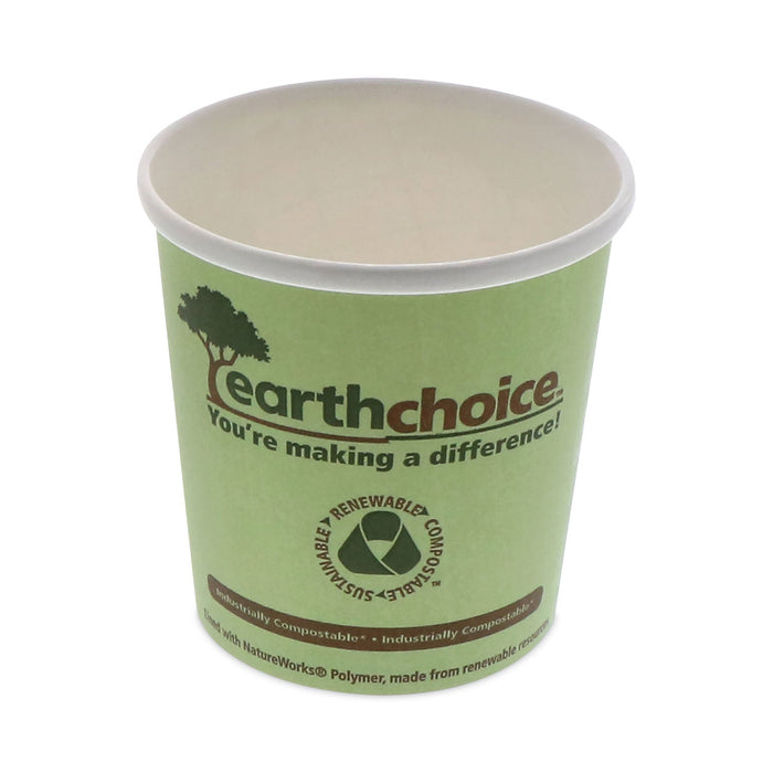 Pactiv Evergreen EarthChoice Compostable Soup Cup Large, 16 oz, 3.63" Diameter x 3.88"h, Green, Paper, 500/Carton