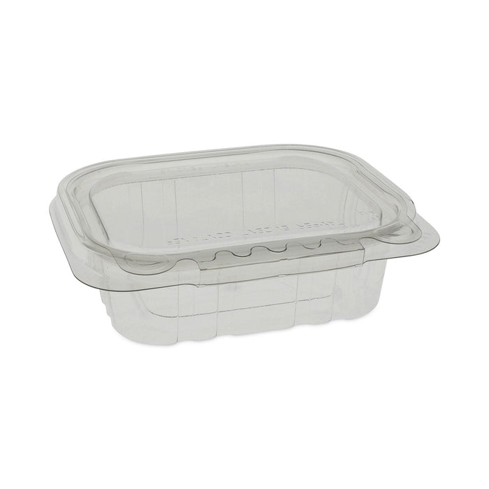Pactiv Evergreen EarthChoice Tamper Evident Recycled Hinged Lid Deli Container, 8 oz, 5.38 x 4.5 x 1.5, Clear, Plastic, 320/Carton