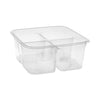 Pactiv Evergreen EarthChoice Square Recycled Bowl,4-Compartment, 32 oz, 6.13 x 6.13 x 2.61, Clear, Plastic, 360/Carton
