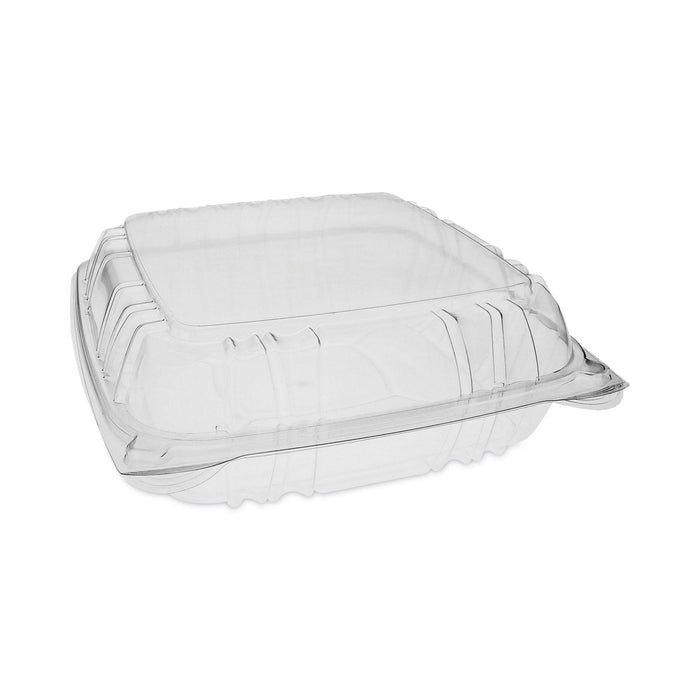 Pactiv Evergreen SENSATION SmartLock Hinged Lid Container, 9.21 x 8.87 x 3.07, Clear, Plastic, 200/Carton