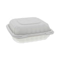 Pactiv Evergreen EarthChoice SmartLock Microwavable MFPP Hinged Lid Container, 3-Compartment, 8.31 x 8.35 x 3.1, White, Plastic, 200/Carton