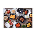 Pactiv Evergreen EarthChoice SmartLock Microwavable MFPP Hinged Lid Container, 3-Compartment, 8.3 x 8.3 x 3.4, Black, Plastic, 200/Carton