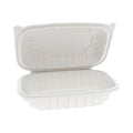 Pactiv Evergreen EarthChoice Vented Microwavable MFPP Hinged Lid Container, 9 x 6 x 2.75, White, Plastic, 170/Carton