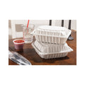 Pactiv Evergreen EarthChoice Vented Microwavable MFPP Hinged Lid Container, 9 x 6 x 2.75, White, Plastic, 170/Carton