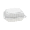 Pactiv Evergreen EarthChoice Vented Microwavable MFPP Hinged Lid Container, 8.5 x 8.5 x 3.1, White, Plastic, 146/Carton