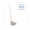Boardwalk Handle/Deck Mops, 24 oz White Cotton Head, 54" Oak Wood Handle, 6/Pack