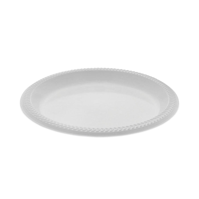 Pactiv Evergreen Meadoware Impact Plastic Dinnerware, Plate, 8.88" dia, White, 400/Carton