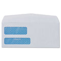 Quality Park Double Window Security-Tinted Check Envelope, #8 5/8, Commercial Flap, Gummed Closure, 3.63 x 8.63, White, 500/Box