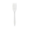 Pactiv Evergreen Fieldware Cutlery, Fork, Mediumweight, White, 1,000/Carton
