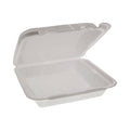 Pactiv Evergreen Foam Hinged Lid Container, Dual Tab Lock Happy Face, 8 x 7.75 x 2.25, White, 200/Carton