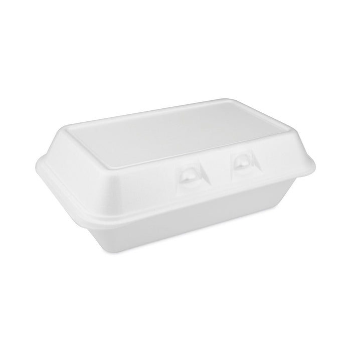 Pactiv Evergreen SmartLock Foam Hinged Lid Container, Medium, 8.75 x 5.5 x 3, White, 220/Carton