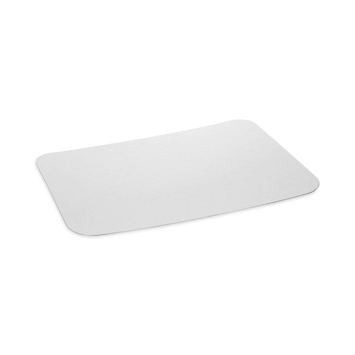 Pactiv Evergreen Aluminum Take-Out Container Lid, Loaf Pan Lid, 8.4 x 5.9, White/Aluminum, 400/Carton