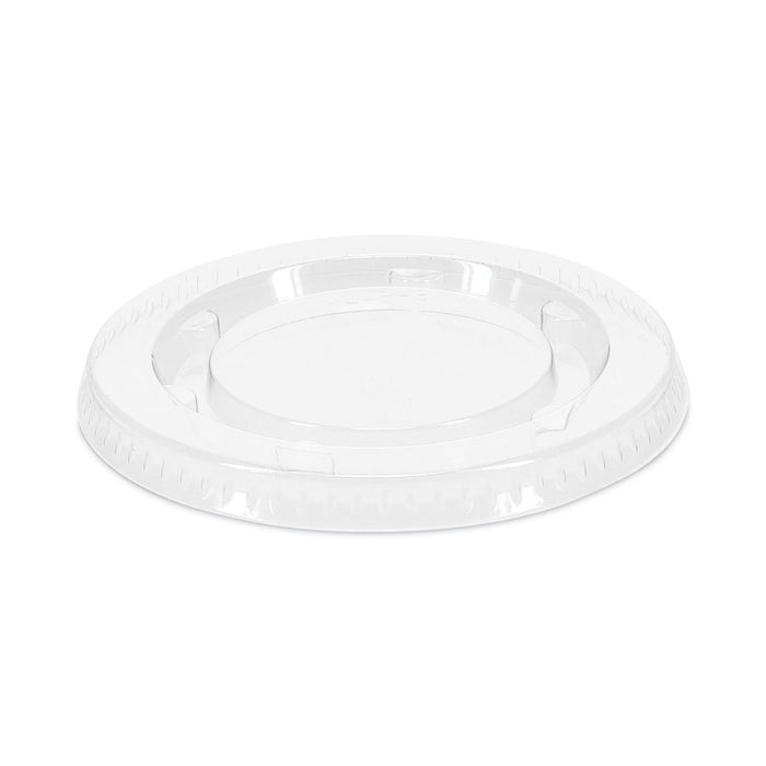 Pactiv Evergreen Plastic Portion Cup Lid, Fits 1.5 oz to 2.5 oz Cups, Clear, 100/Pack, 24 Packs/Carton